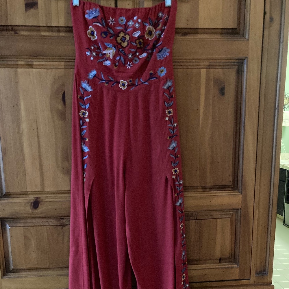 long strapless jumpsuit sz2